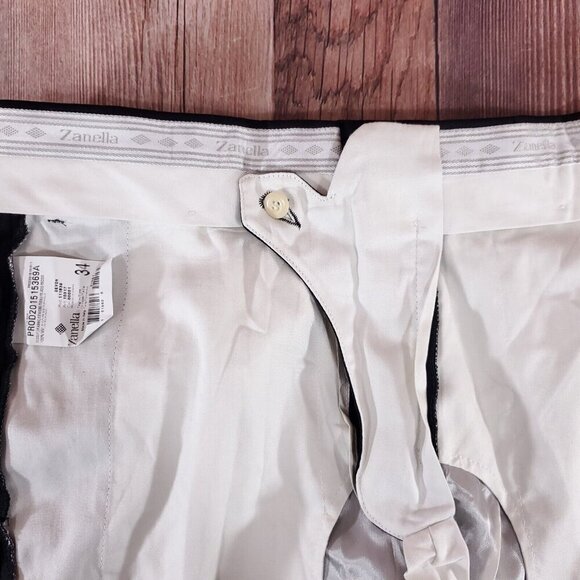 *READ DESC* NWT Zanella Mens Size 34 Devon Black 100% Wool Pants Made in Italy - Picture 9 of 13